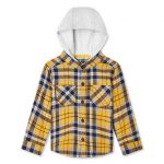 George Toddler Boys' Hooded Plaid Shirt Yellow 2T in 2019 .