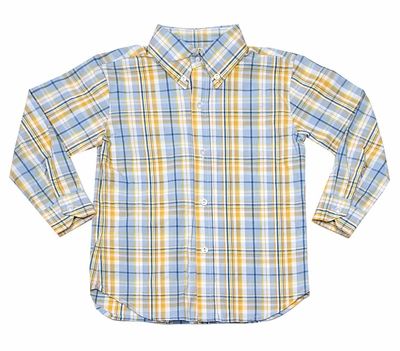 Le Za Me Boys Blue / Yellow Plaid Dress Shirt | My boy blue, Boys .