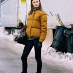 20 Outfits That Prove Puffer Coats Can be Stylish | Yellow puffer .
