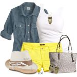 Yellow Shorts | Yellow shorts outfit, Yellow shorts, Short outfi