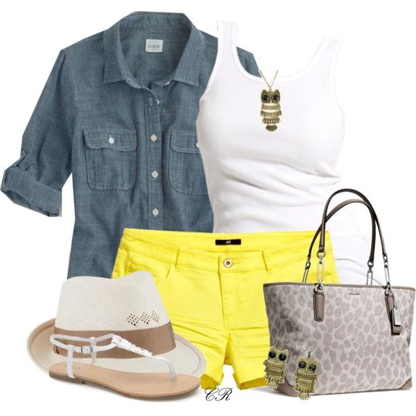 Yellow Shorts | Yellow shorts outfit, Yellow shorts, Short outfi