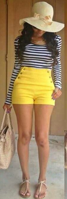 7 Best Yellow shorts outfit images | Short outfits, Yellow shorts .