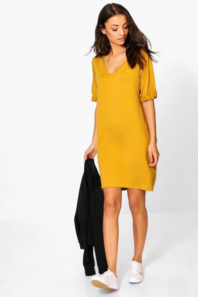 How to Wear Yellow T Shirt Dress: 15 Cheerful Outfit Ideas - FMag.c