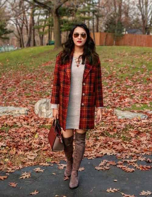 Flat Knee High Boots Outfit
  Ideas for Women