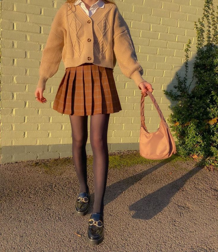 Plaid Pleated Skirt Outfit
  Ideas