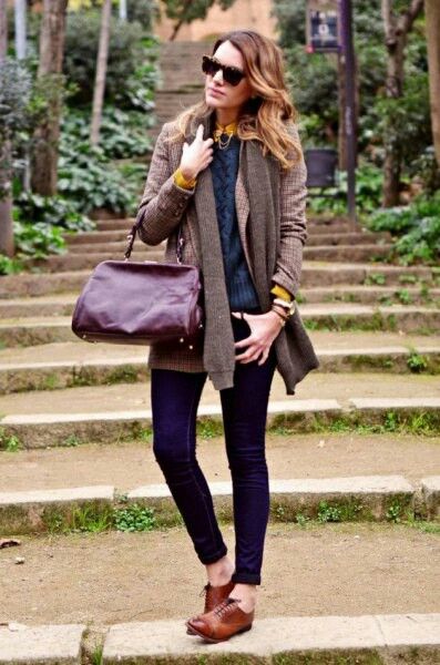 Brown Leather Shoes Outfit
  Ideas for Women