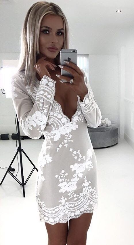 White Lace Dress Outfit Ideas