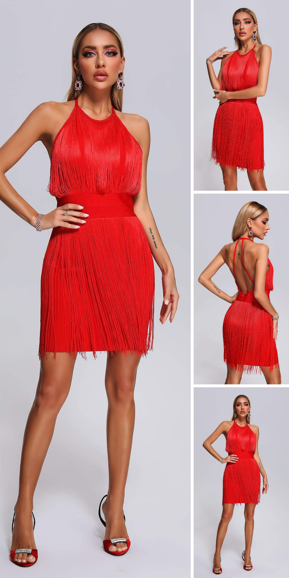 Red Bandage Dress Outfit Ideas
