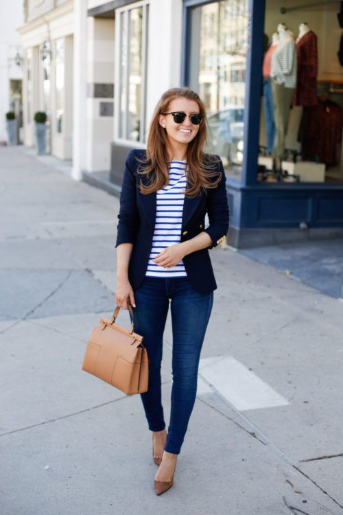 Navy Sports Coat Outfit Ideas
  for Women