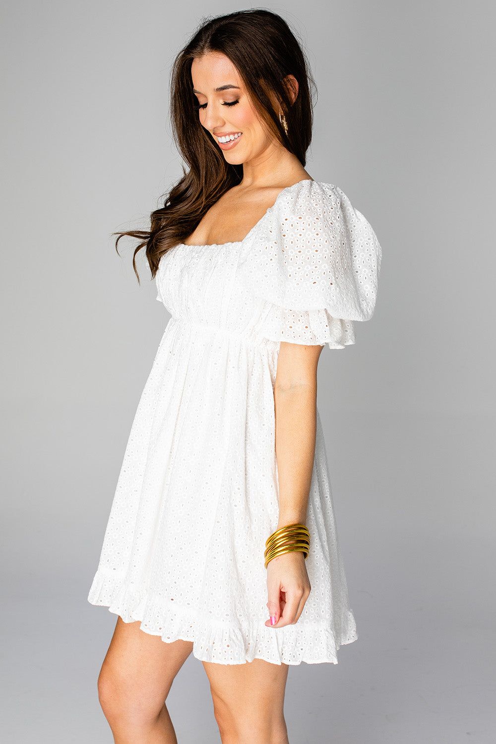 Outfit Ideas White Baby Doll
  Dress