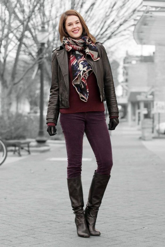 Burgundy Jeans Outfit Ideas
  for Women