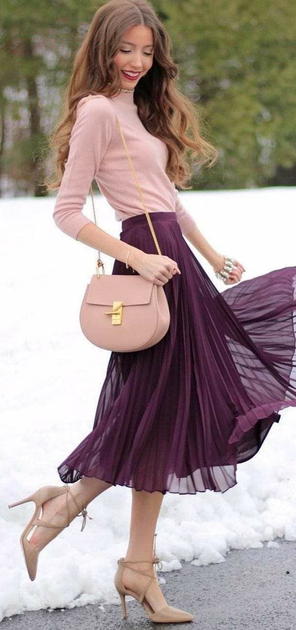 Purple Skirt Outfit Ideas