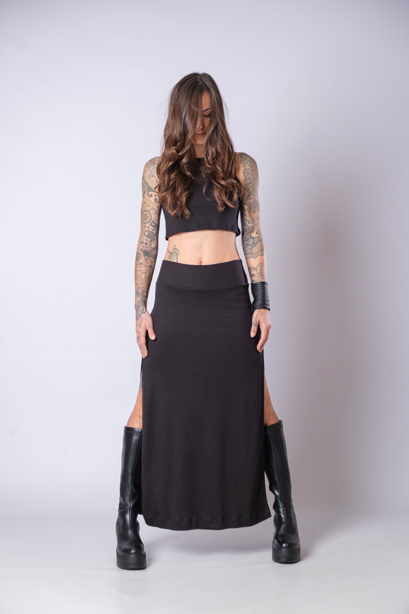 Double Slit Maxi Skirt Outfit
  Ideas