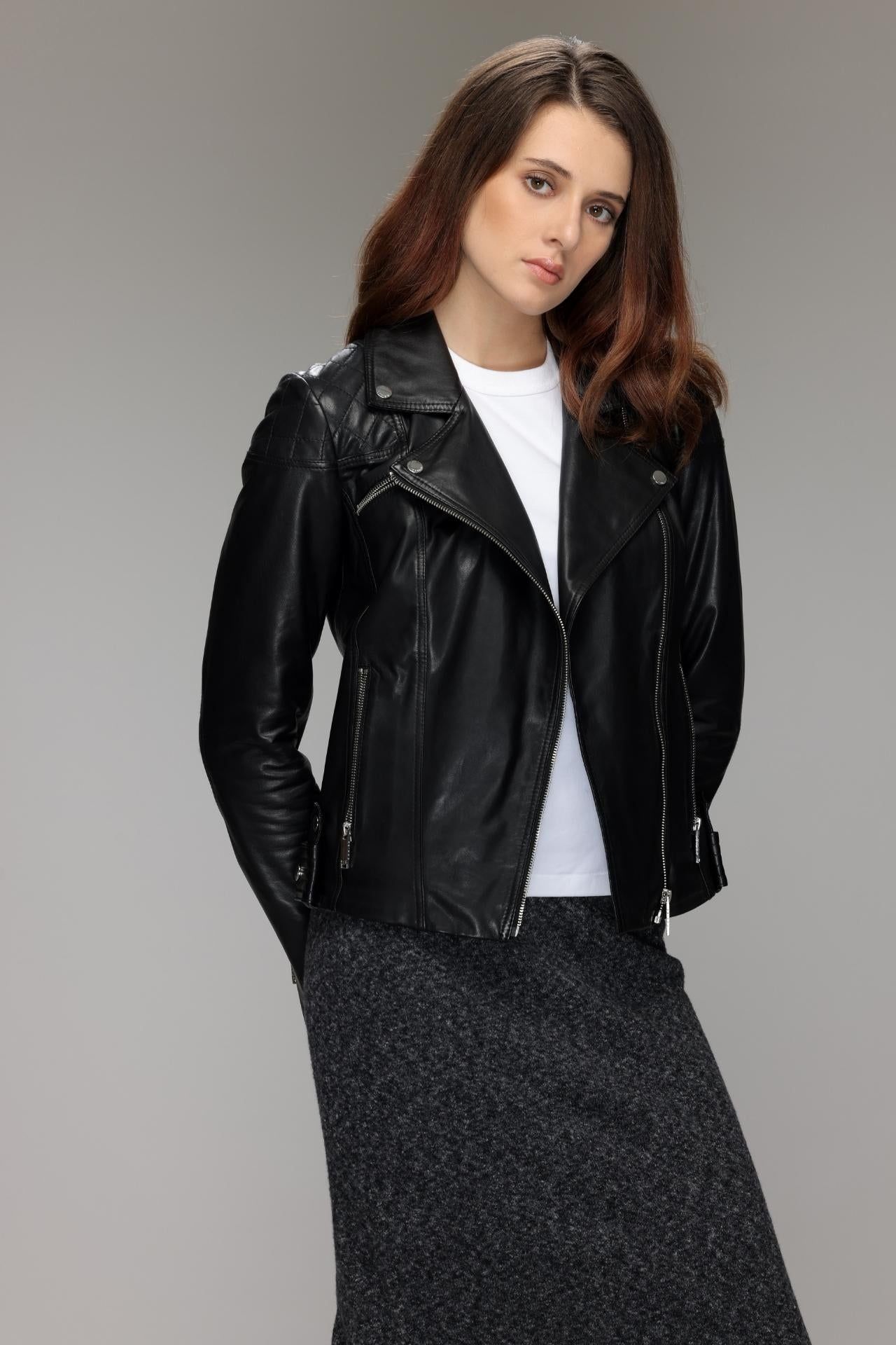 Leather Biker Jacket for Women