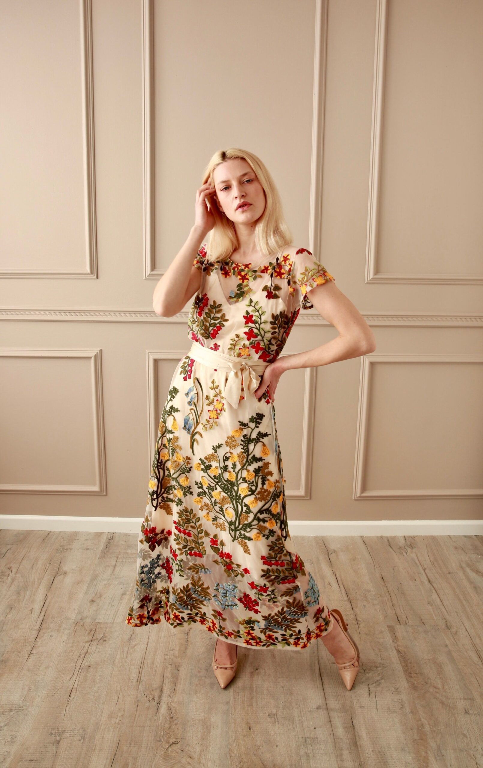 Floral Embroidered Dress
  Outfit Ideas