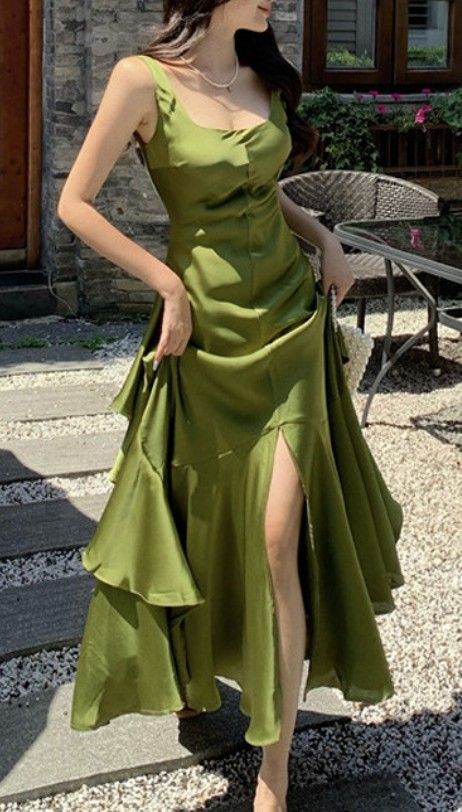 Green Silk Dress Outfit Ideas
  for Ladies