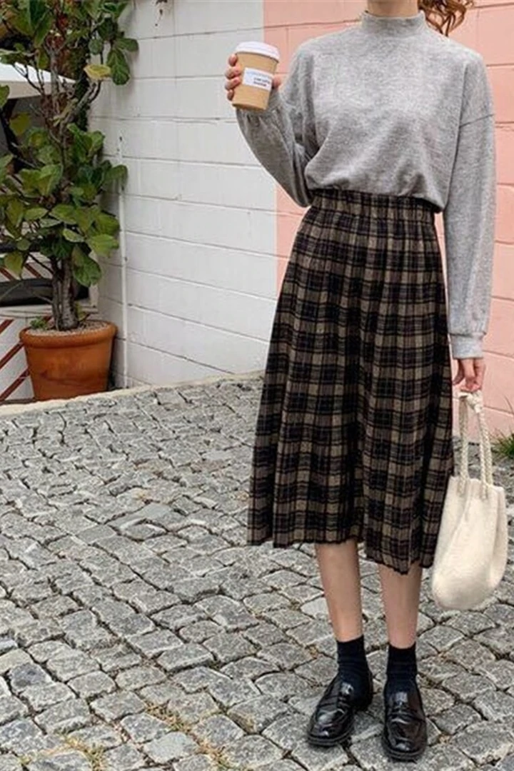 Plaid Pleated Skirt Outfit
  Ideas