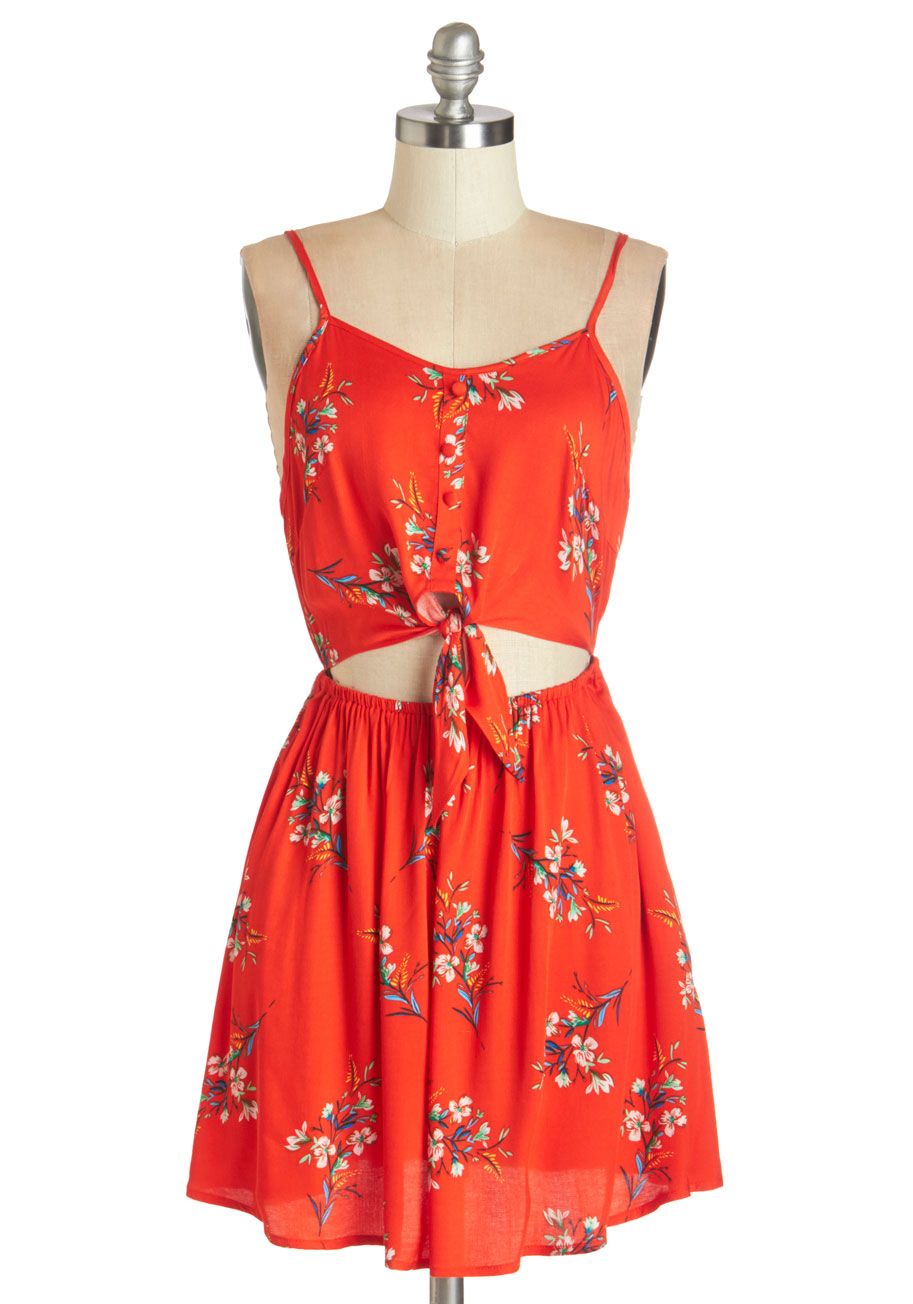 Cheerful Red Sundress Outfit
  Ideas