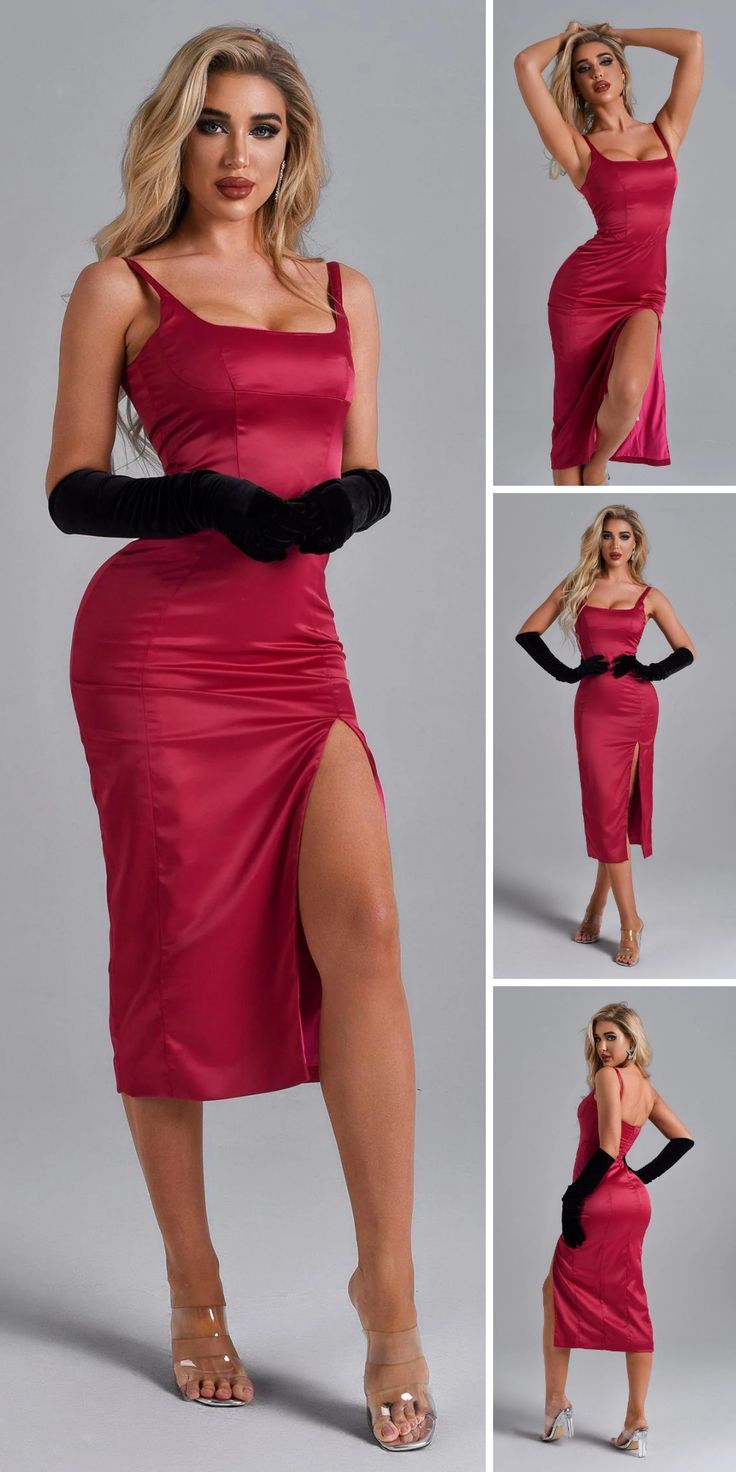 Velvet Midi Dress Outfit Ideas
  for Women