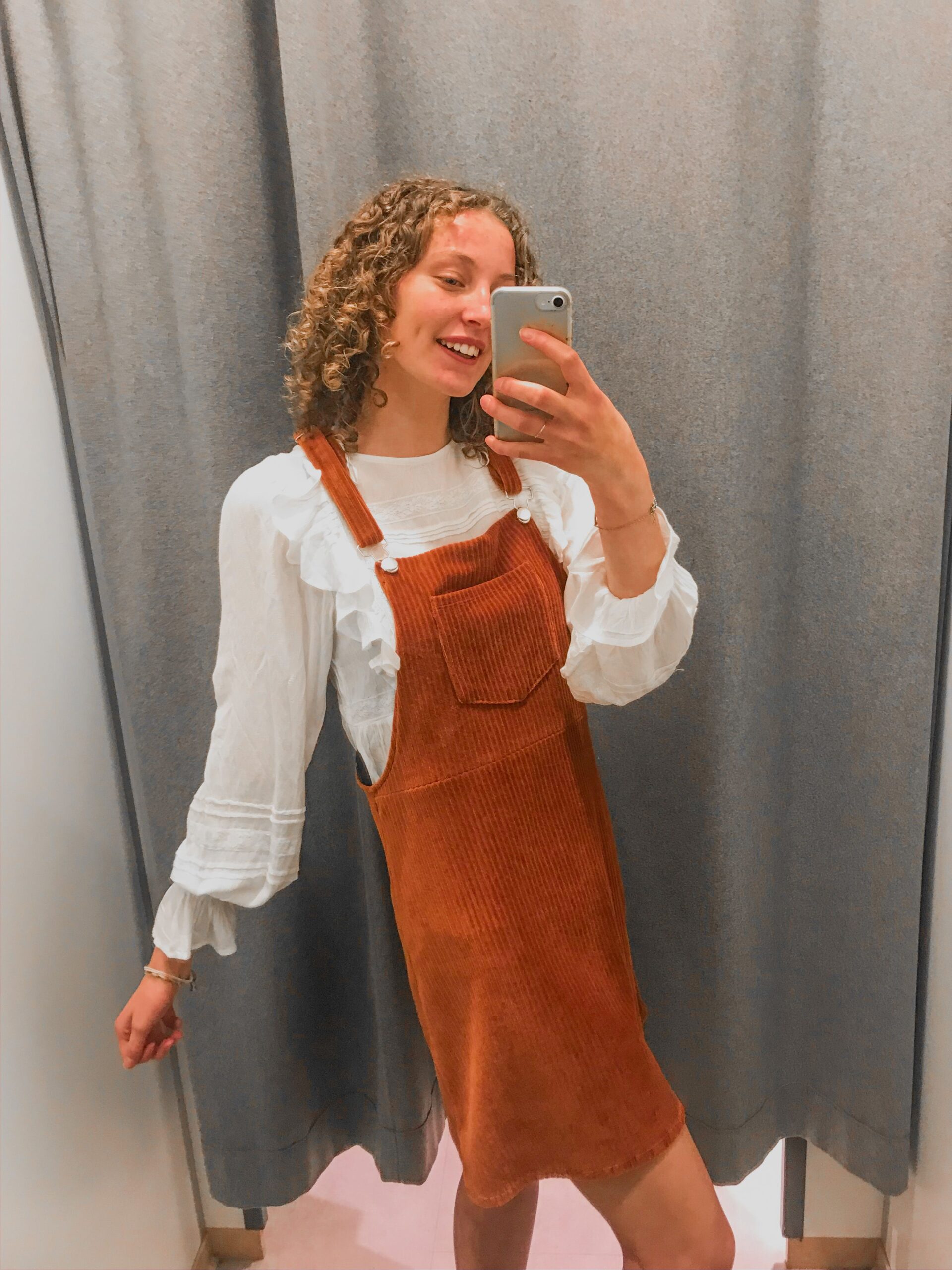Corduroy Overall Dress Outfit
  Ideas
