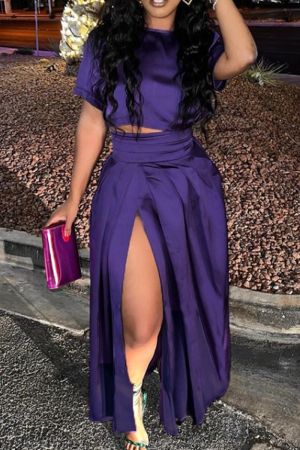 Long Purple Dress Top Outfit
  Ideas for Ladies