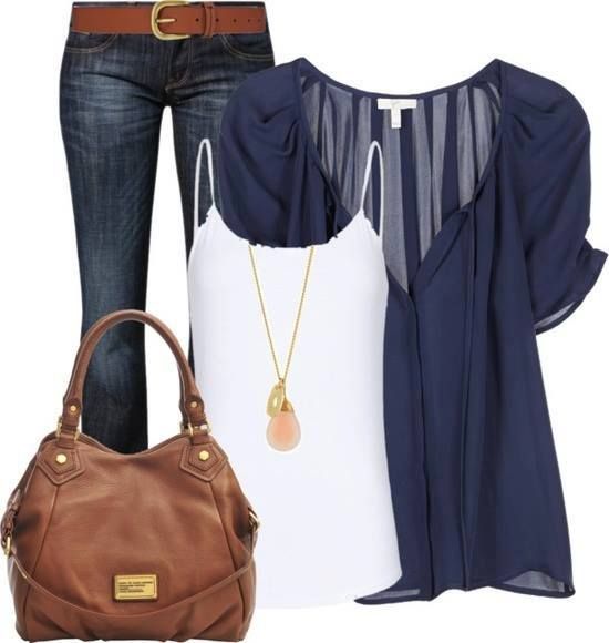 Navy Blue Blouse Outfit Ideas
  for Ladies