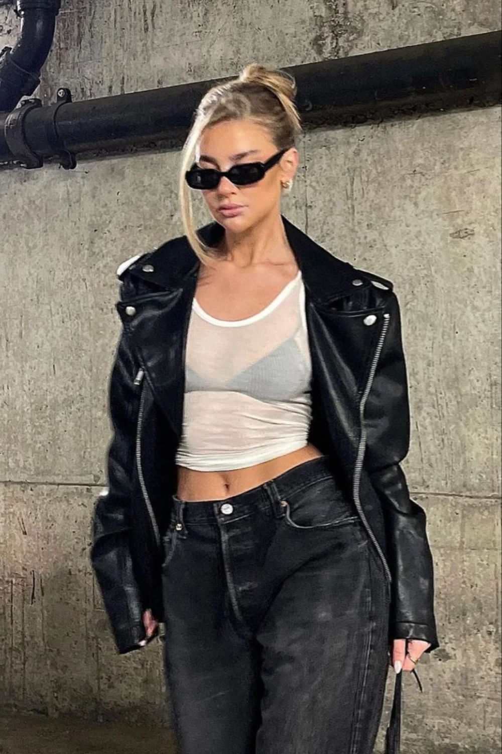 Punk Leather Jacket Outfit
  Ideas for Women