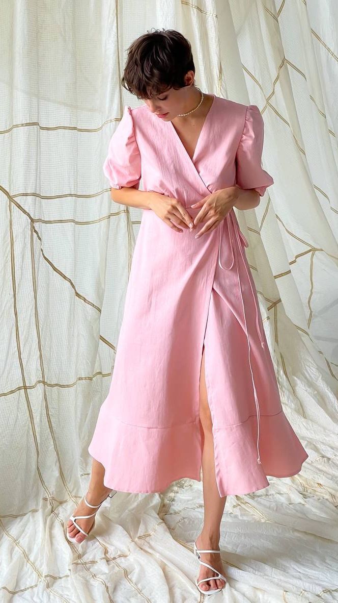 Pink Wrap Dress Outfit Ideas
  for Women