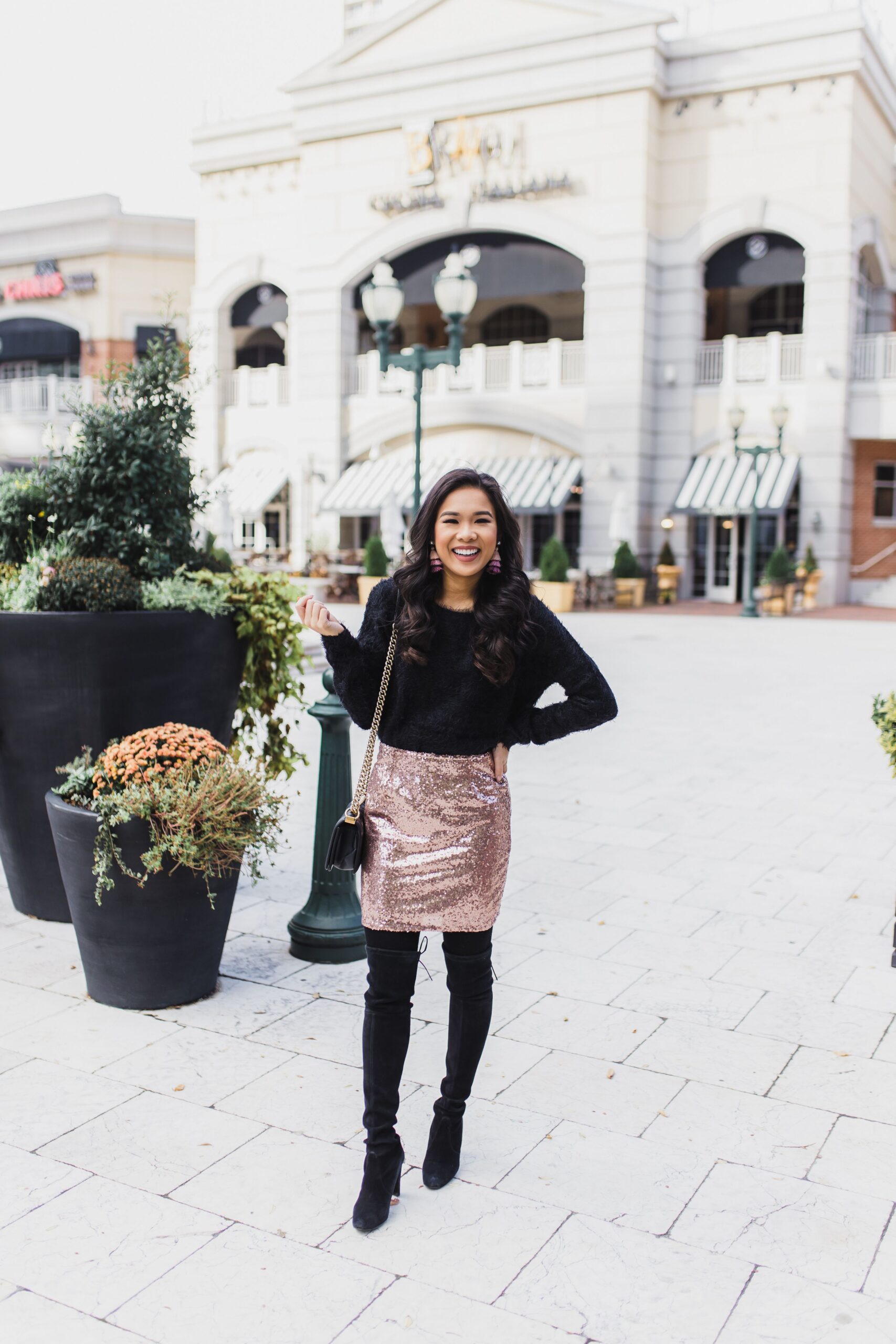 Rose Gold Skirt Outfit Ideas