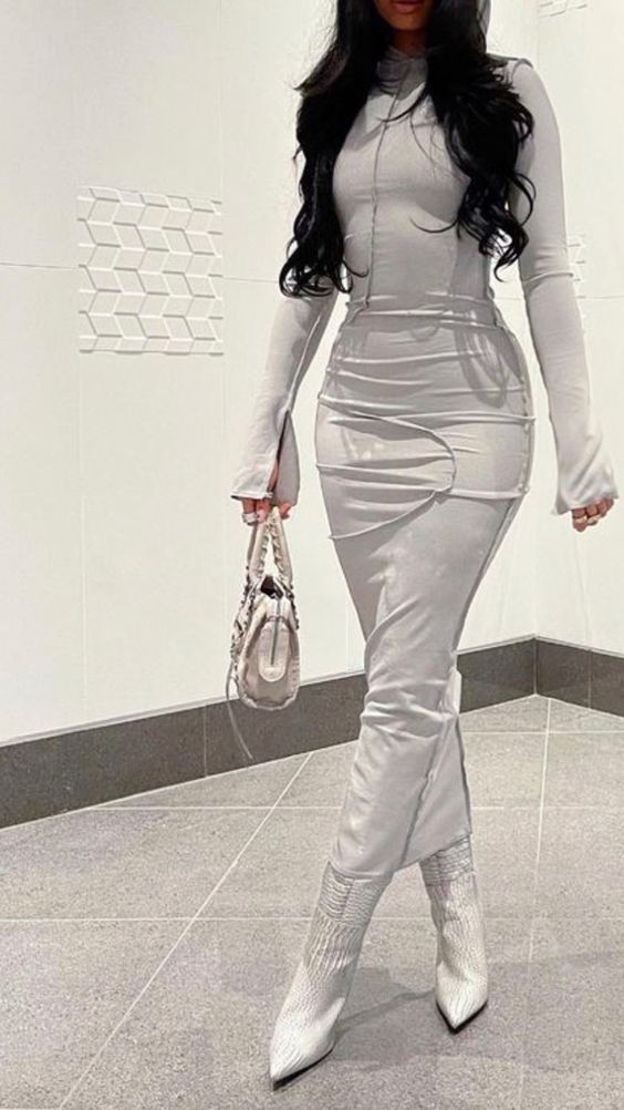 White Leather Dress Outfit
  Ideas