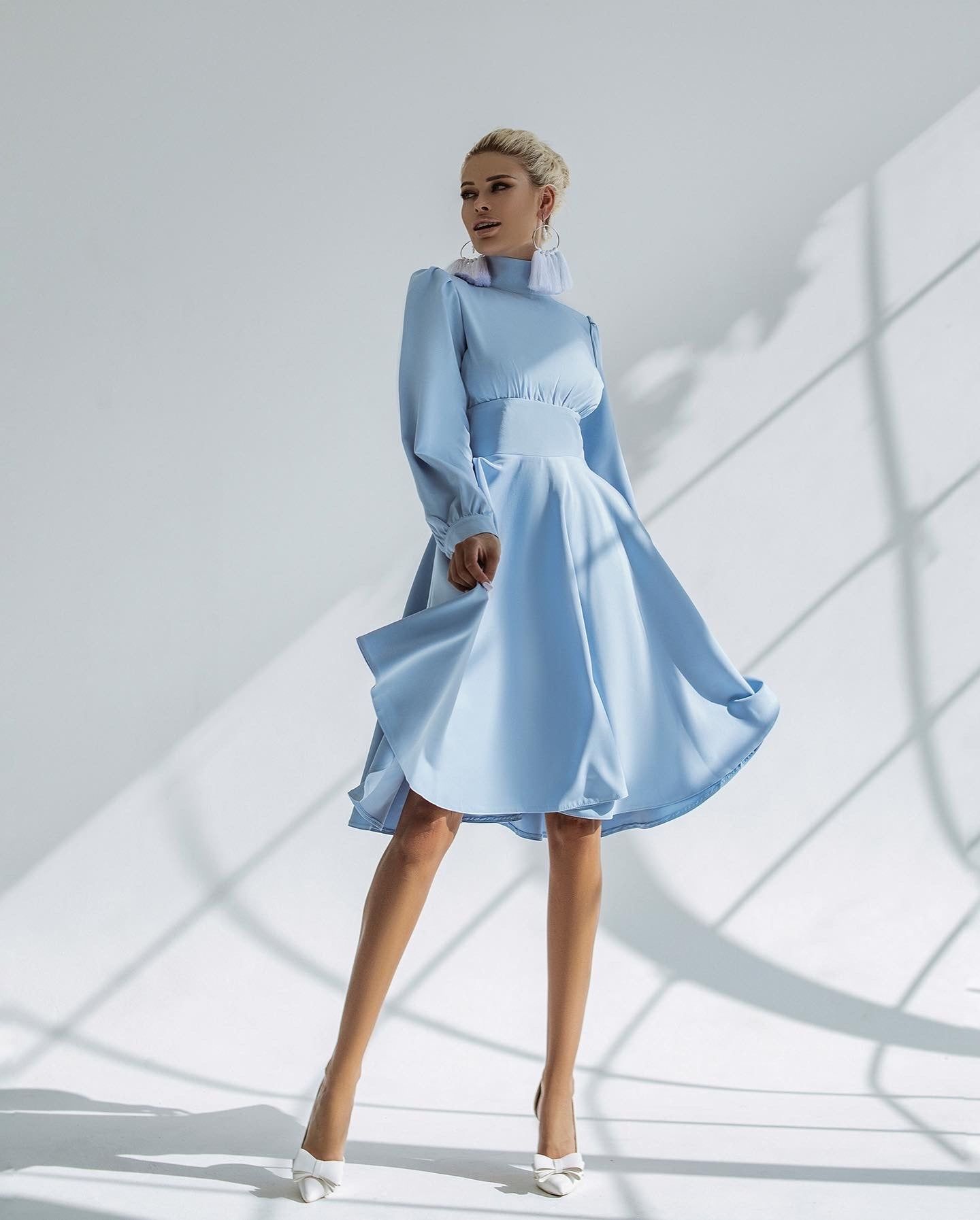 Light Blue Long Sleeve Dress
  Outfits for Ladies
