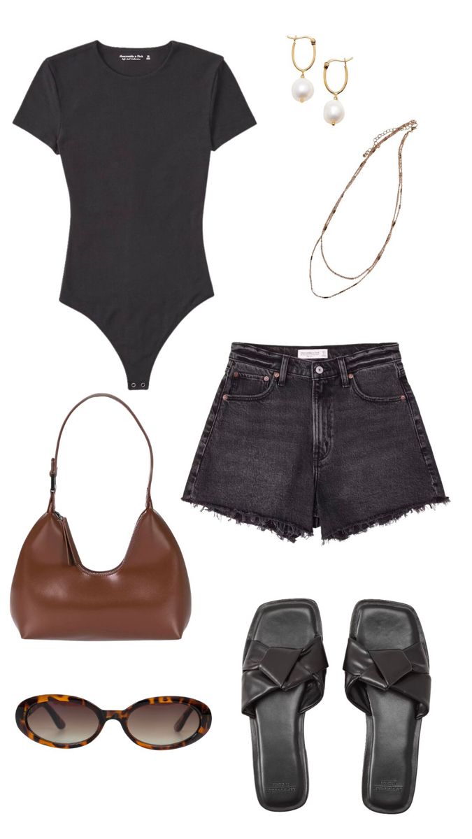 Black Denim Shorts Outfit
  Ideas
