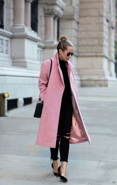 Pink Wool Coat Outfit Ideas