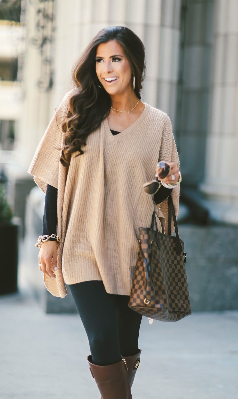 Cashmere Poncho Outfit Ideas