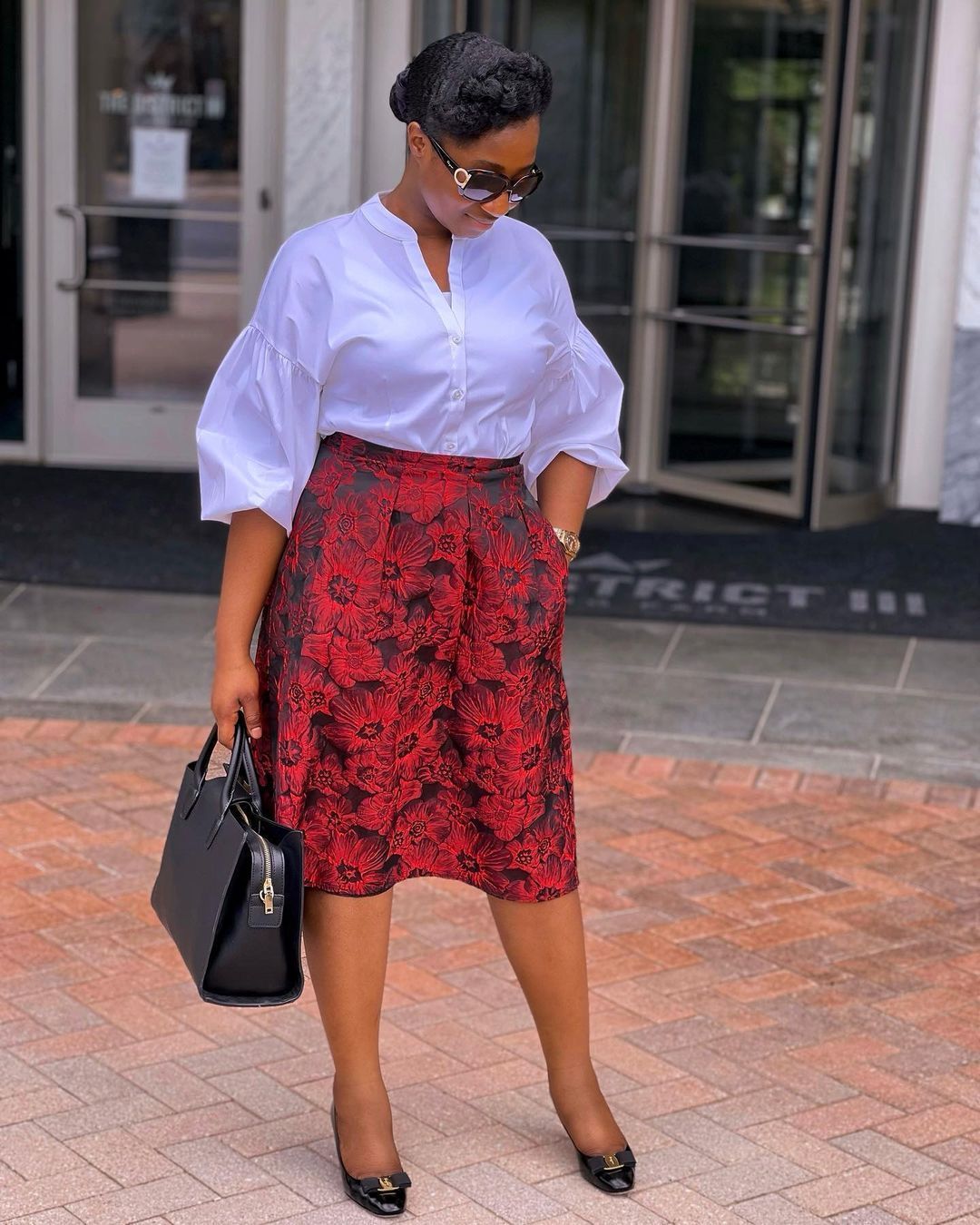 Outfit Ideas Red Flare Skirt