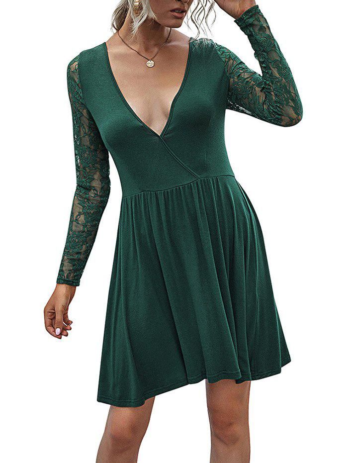 Green Lace Dress Deep Outfits