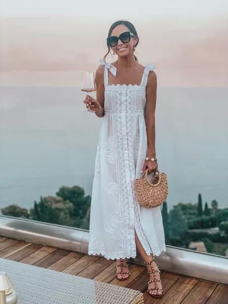 Long White Summer Dress
  Outfits