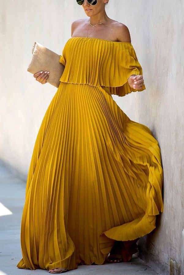 Pleated Maxi Dress Outfit
  Ideas