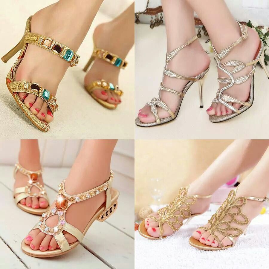 Gold Sandal Heels Outfits for
  Ladies
