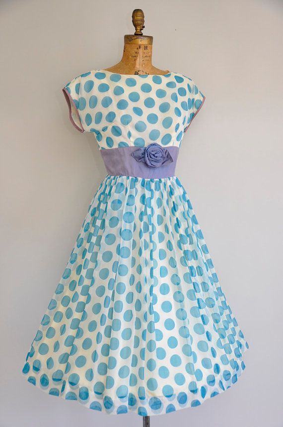 Blue Polka Dot Dress Vintage
  Outfit Ideas for Women