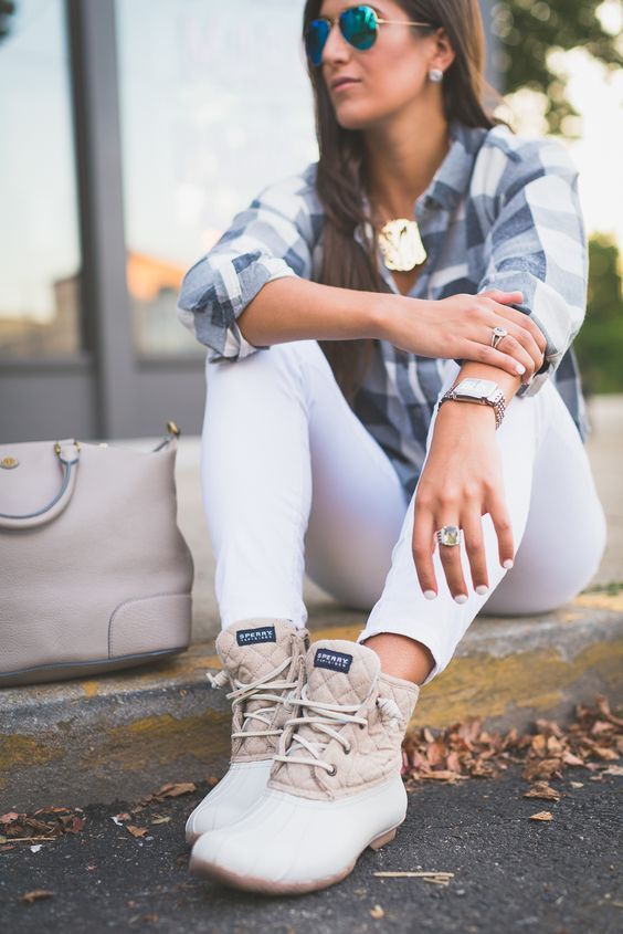 White Duck Boots Outfit Ideas
  for Women