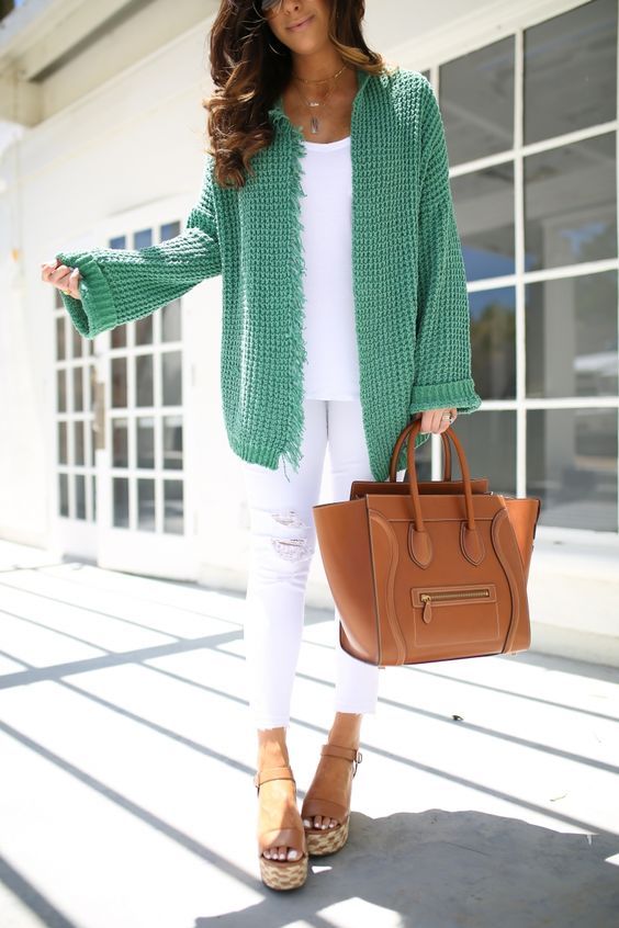 V Neck Cardigan Outfit Ideas