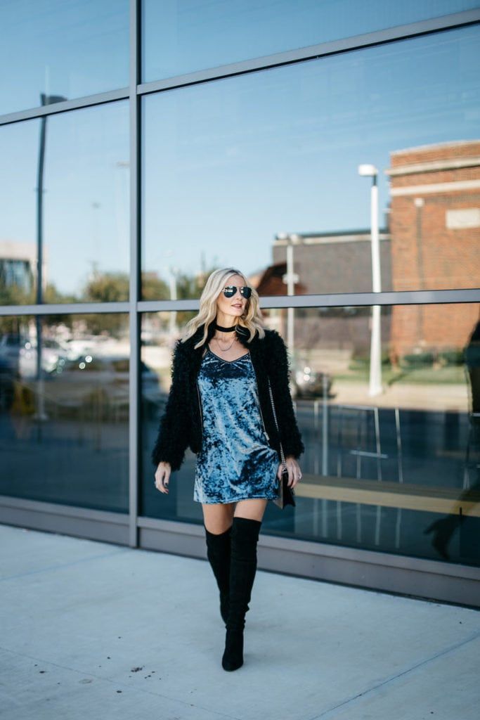 Velvet Over-The-Knee Boots
  Outfit Ideas