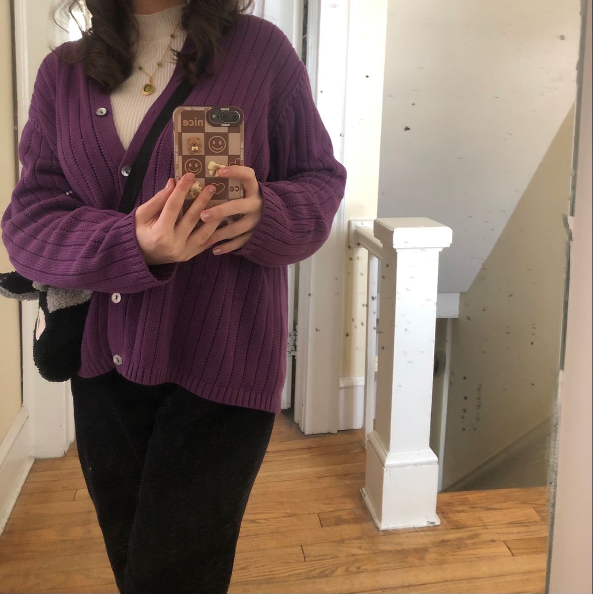 Outfit Ideas Purple Cardigan