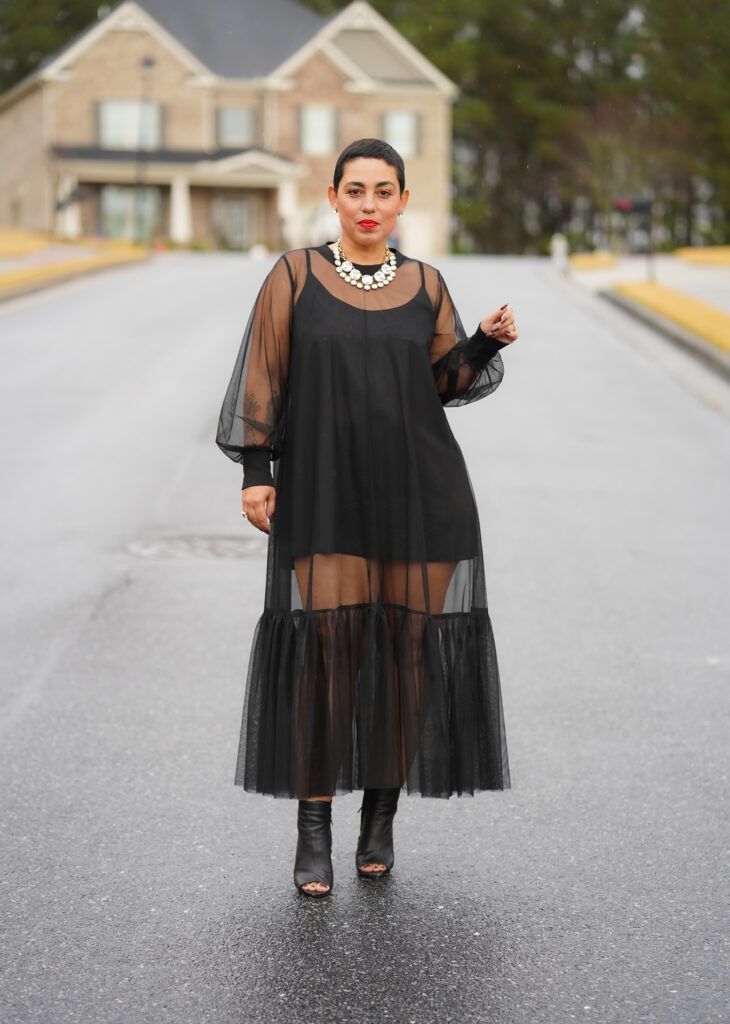 Black Sheer Dress Outfit Ideas