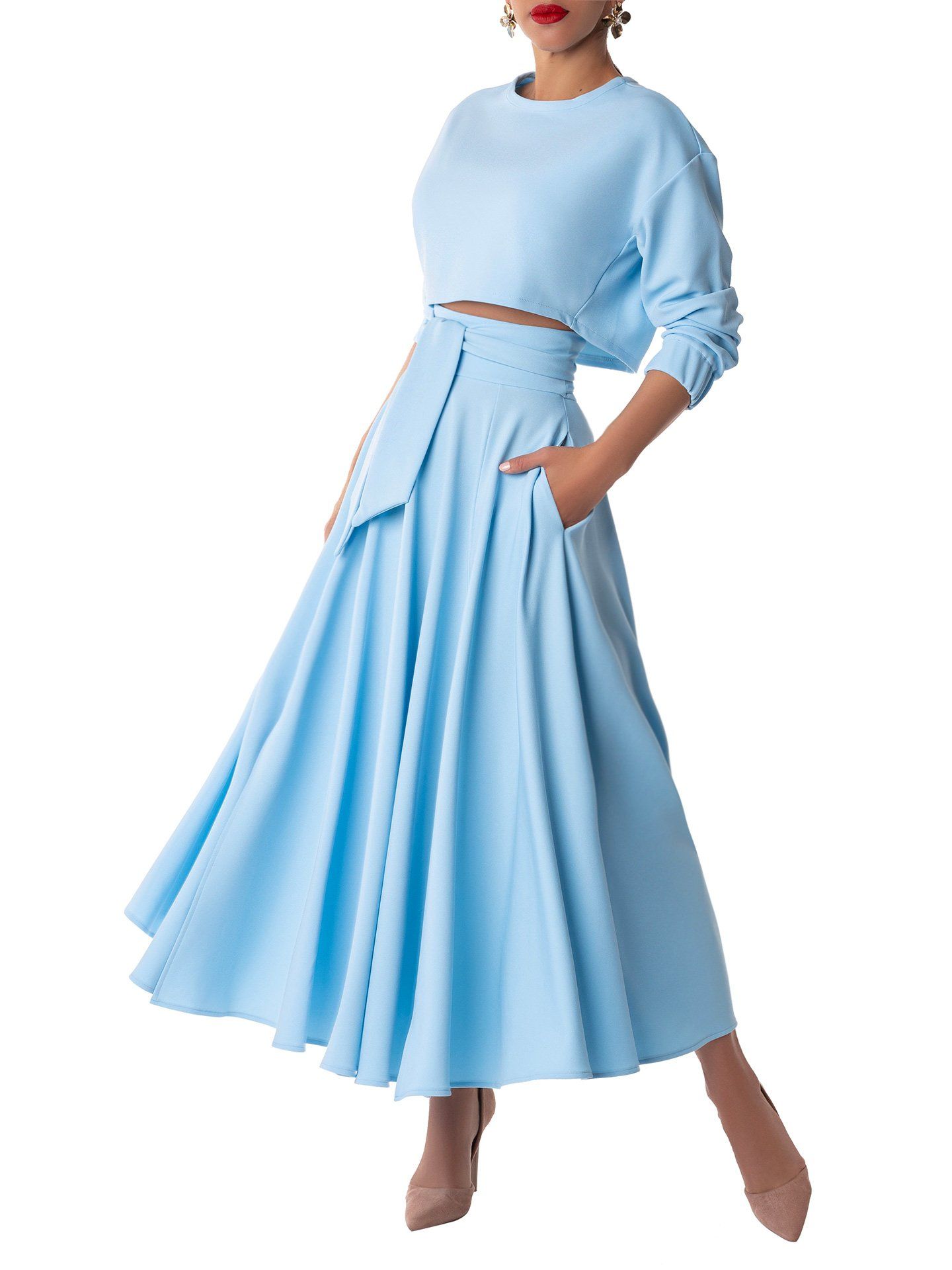 Light Blue Long Sleeve Dress
  Outfits for Ladies