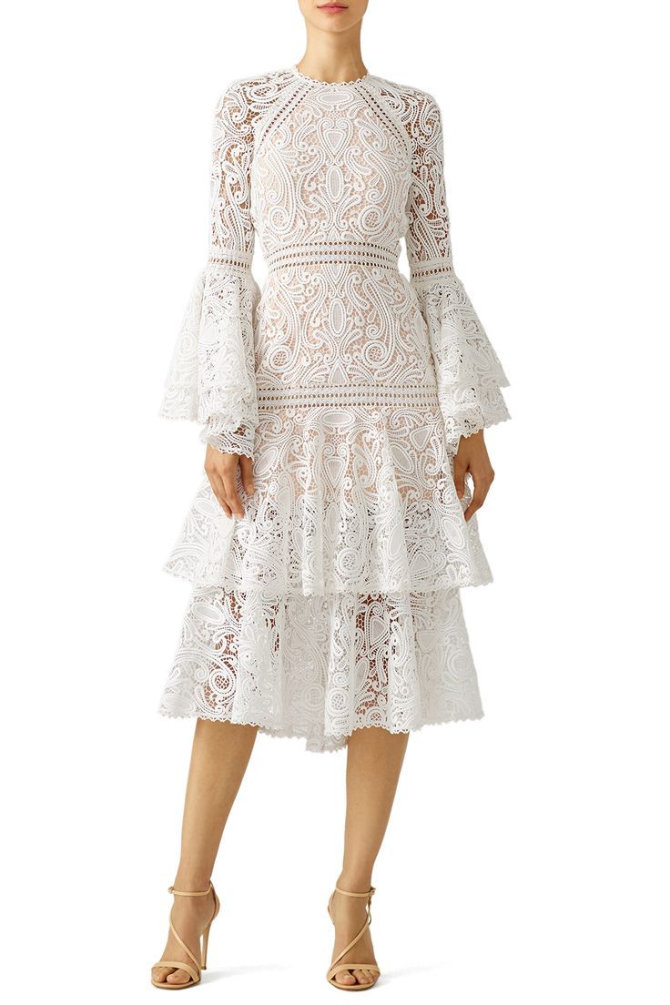 White Lace Midi Dress Outfit
  Ideas for Women