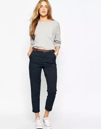 Black Chinos for Women Outfit
  Ideas