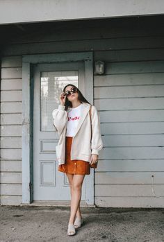 Suede Skirt Outfit Ideas