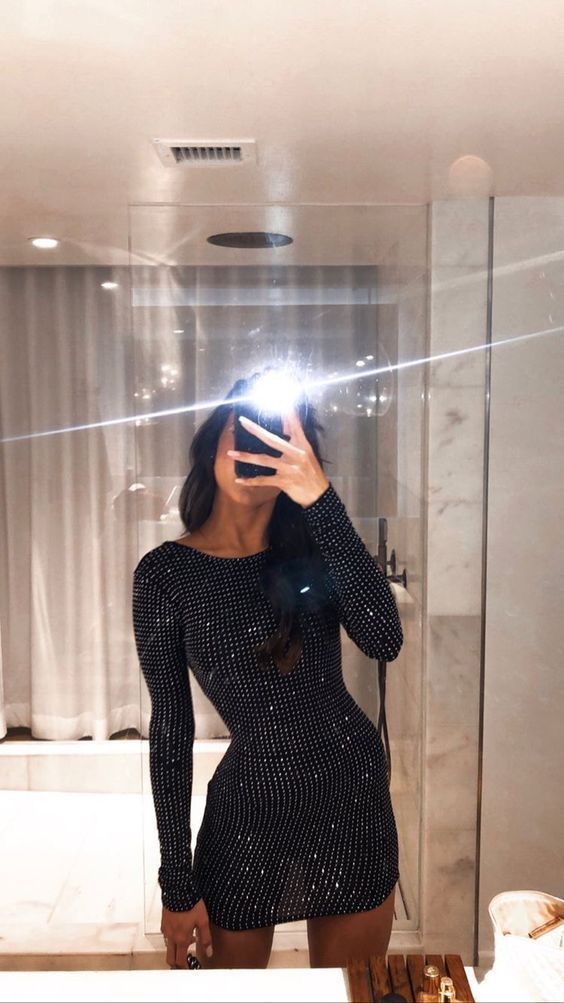 Black Sparkly Dress Outfit
  Ideas